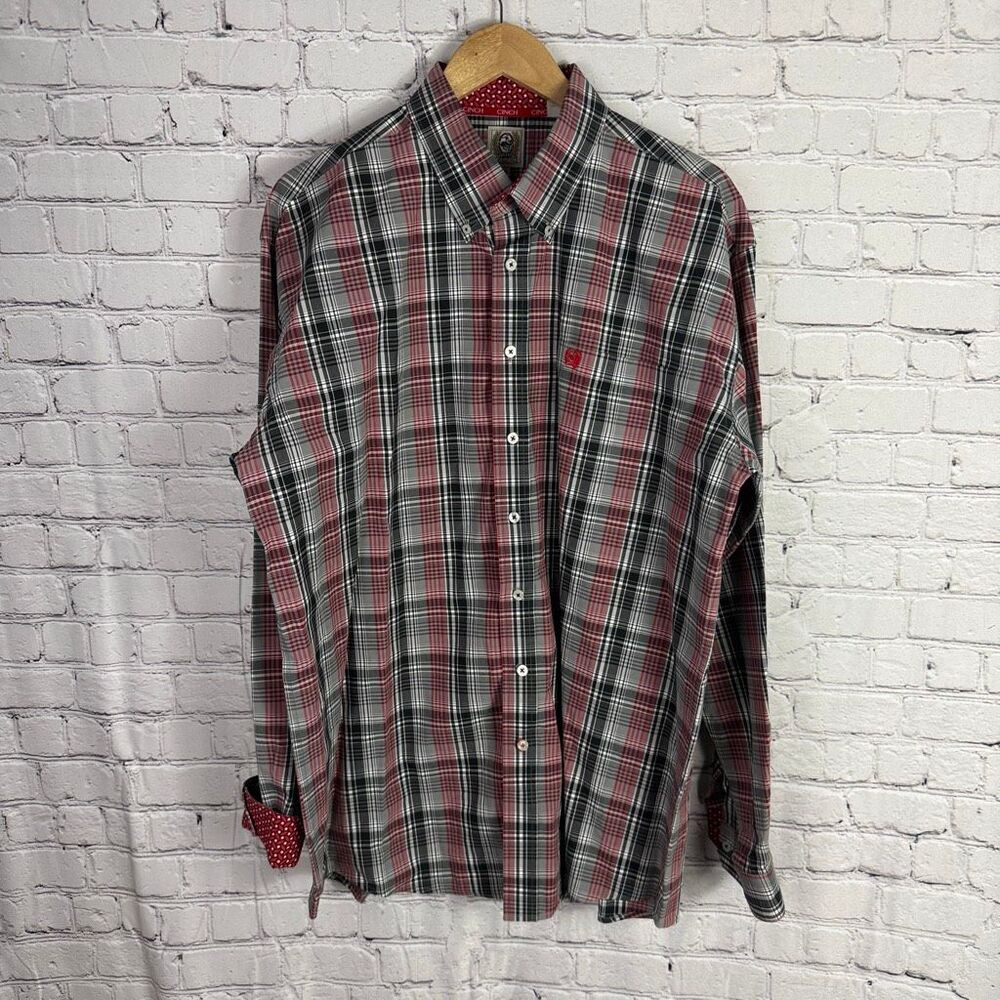 Cinch Black and Red Long Sleeve Button-down XL